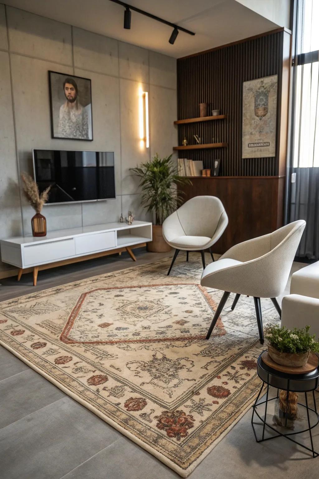 Aged-style textiles infuse spaces with a sense of history and charm.