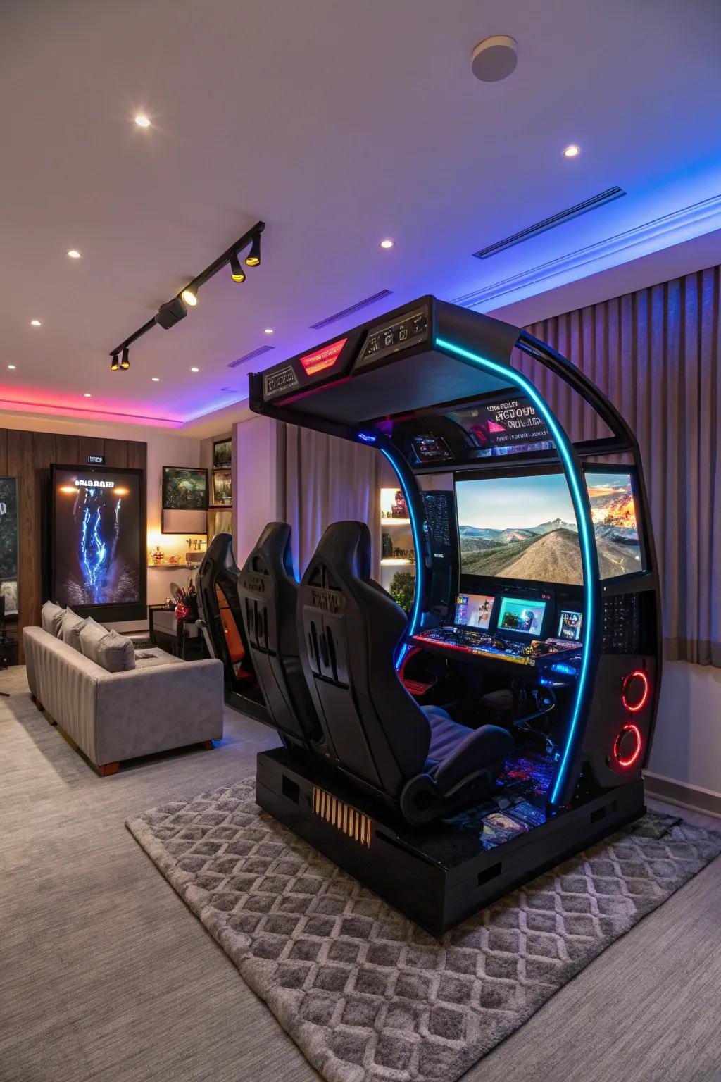 Dynamic gaming stations create a personal hi-tech retreat inside your gaming room.