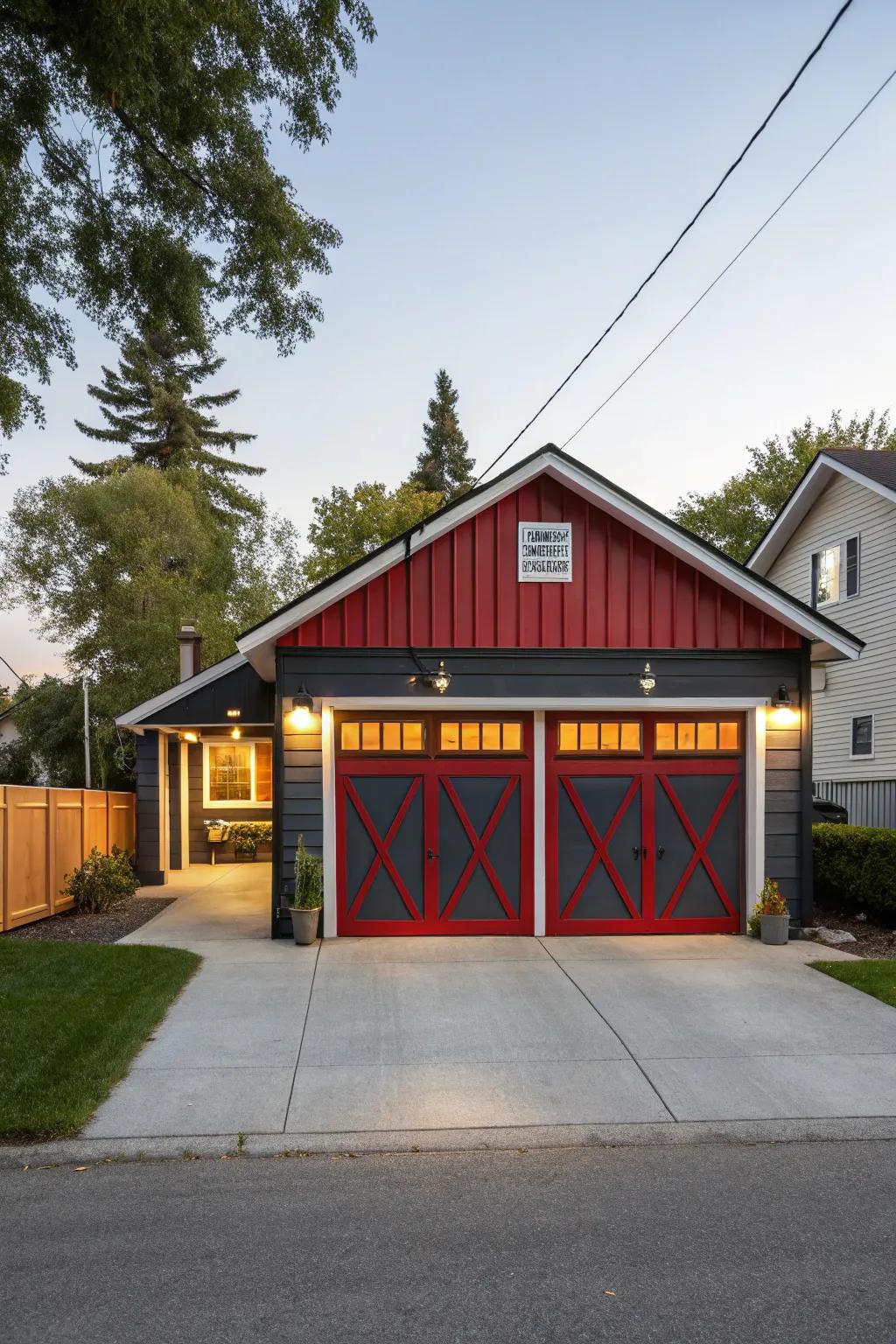 Striking top trim accents create drama and interest.
