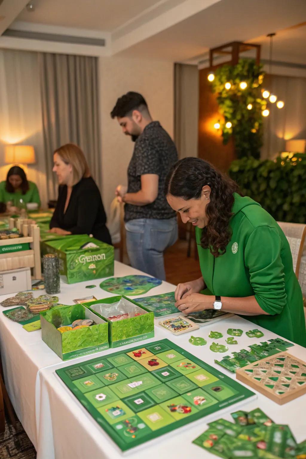 Verdant-themed table games for an interactive experience.