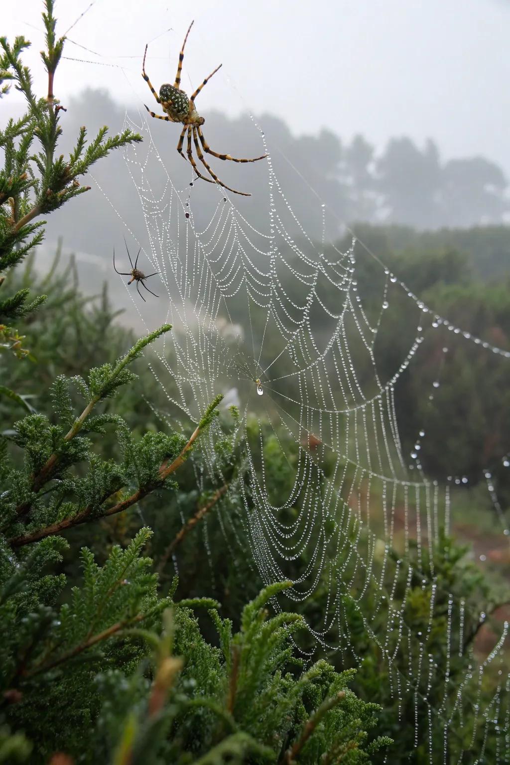Strands and arachnids crafting a traditional Halloween fright.