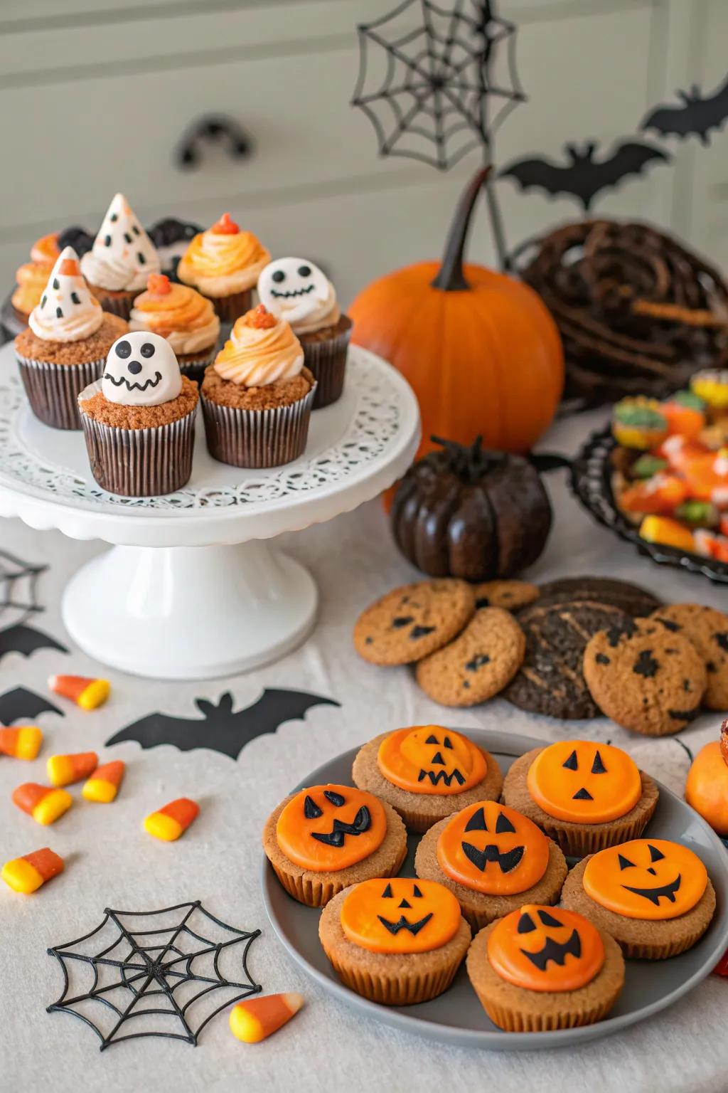 Indulge in a sweet All Hallows' Eve sweets display.