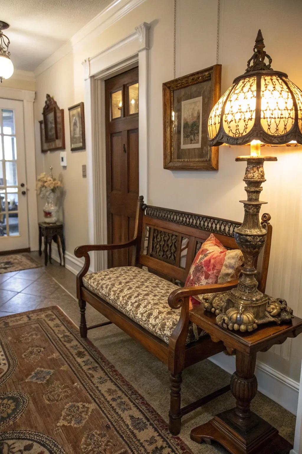 Vintage finds bring character and a sense of history to your hallway.