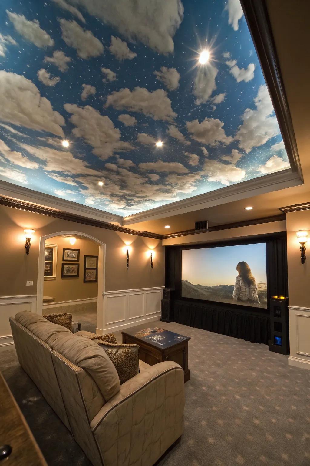 Forge an ethereal sensation through a celestial themed ceiling.