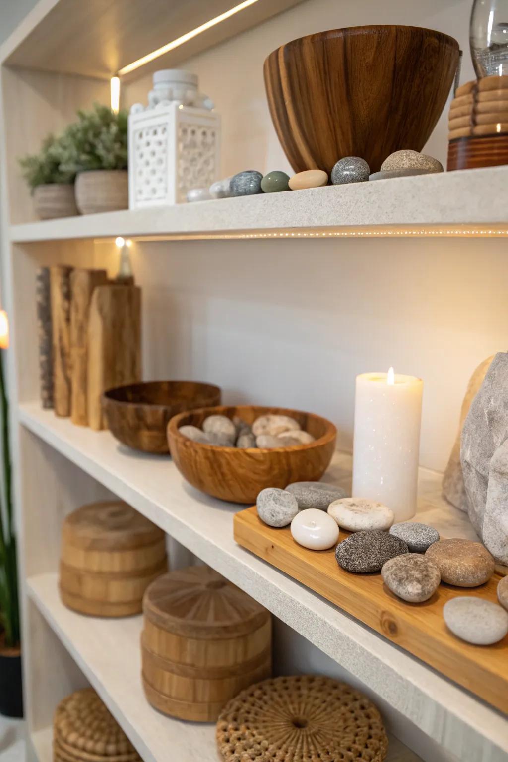 Natural elements amplify warmth.