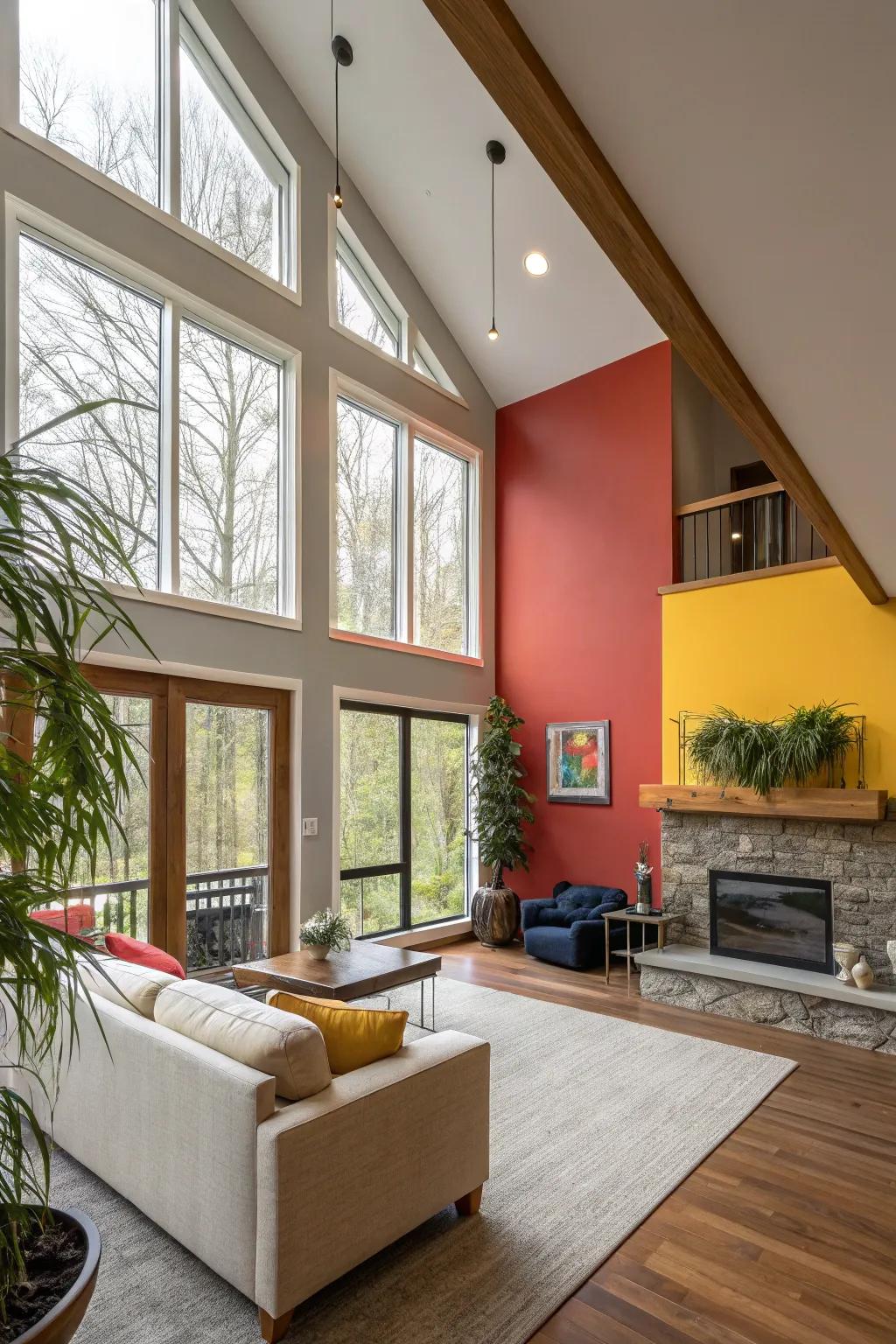 Define areas and add interest with walls of striking appeal.