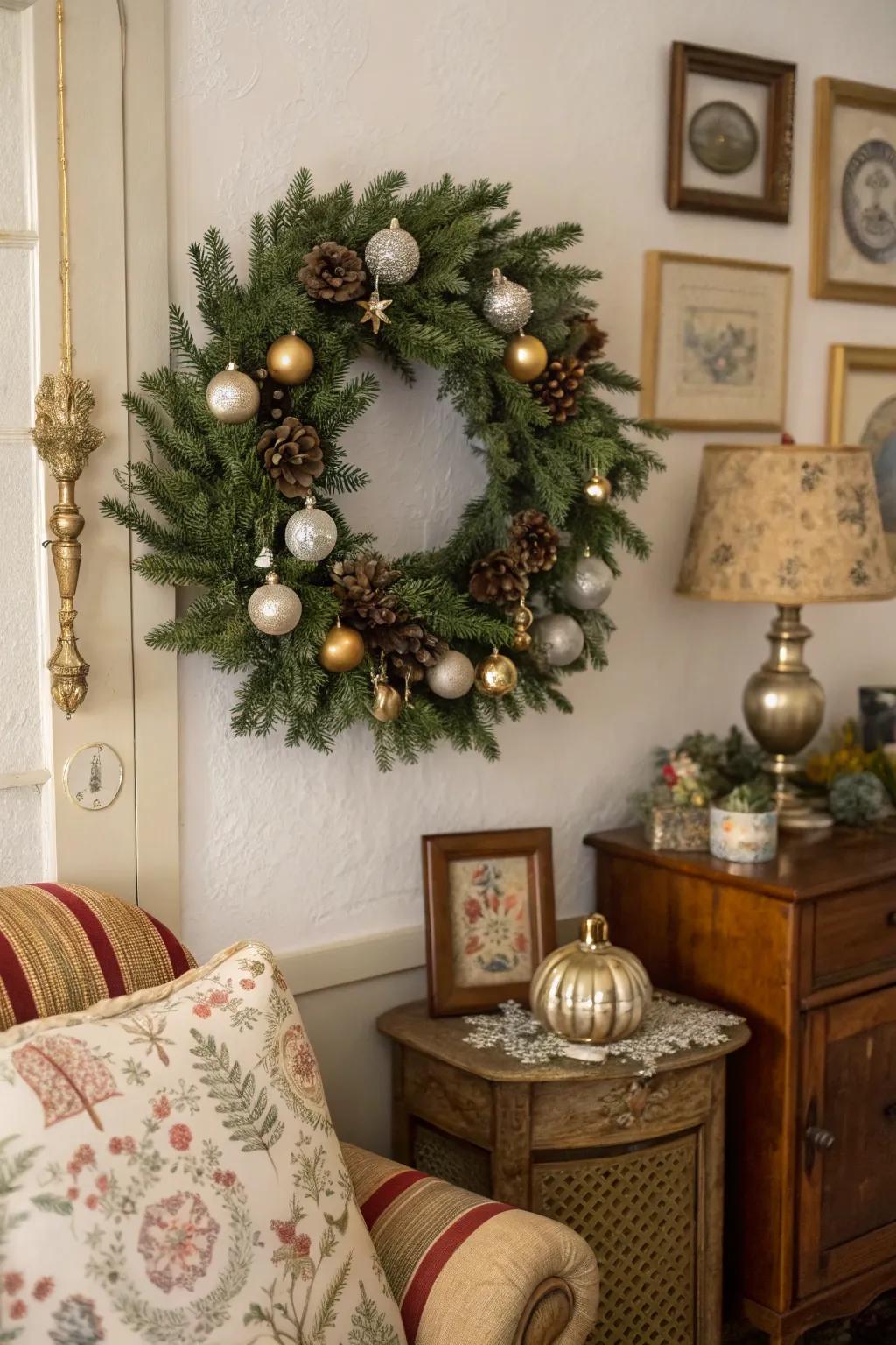 Your seasonal garland will have a nostalgic and colorful touch thanks to antique decors.