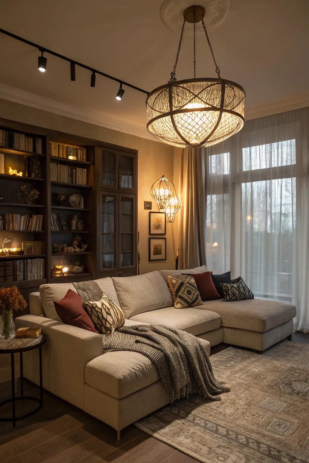 Strategic lighting enhances both function and mood around your sectional.