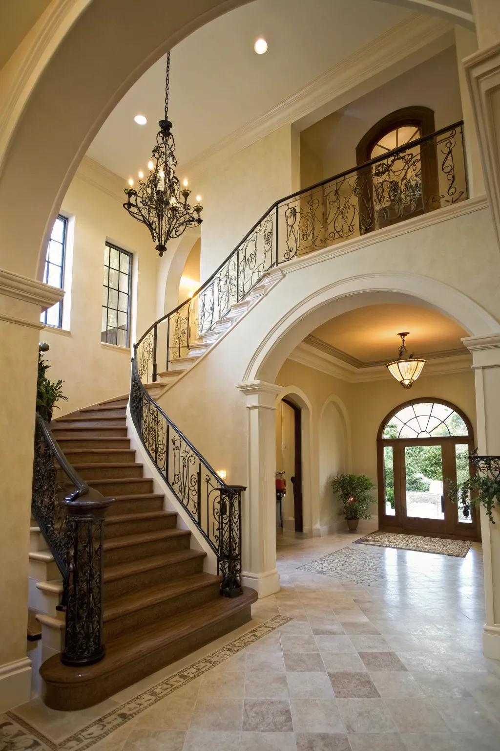 An entrance hall showcasing its architectural traits