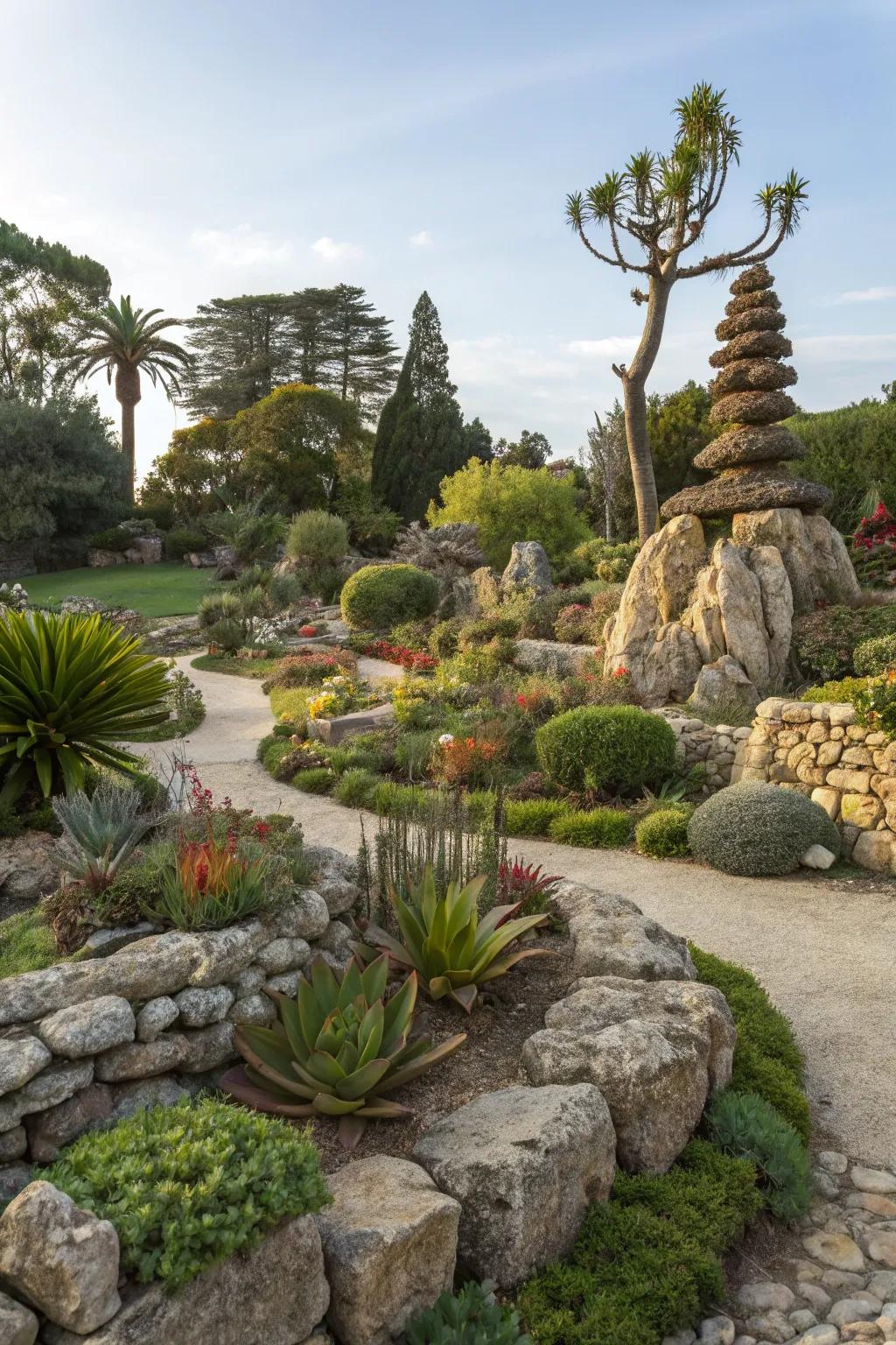Flora sculptures afford creative articulation.