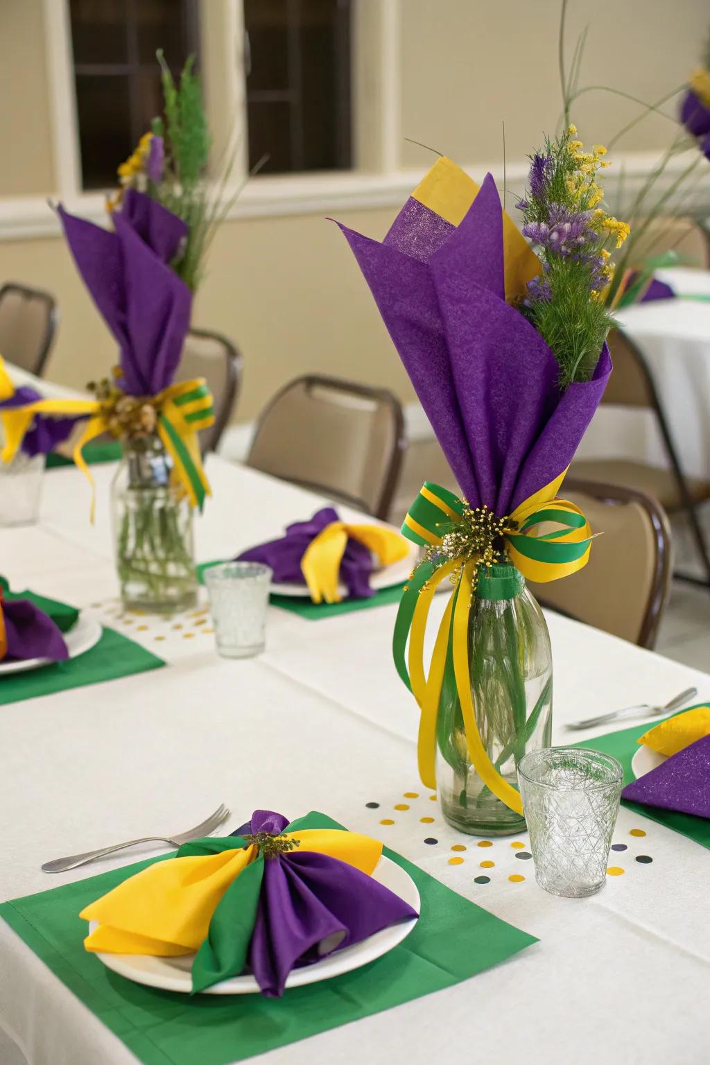 Add a festive touch with colorful band accents.