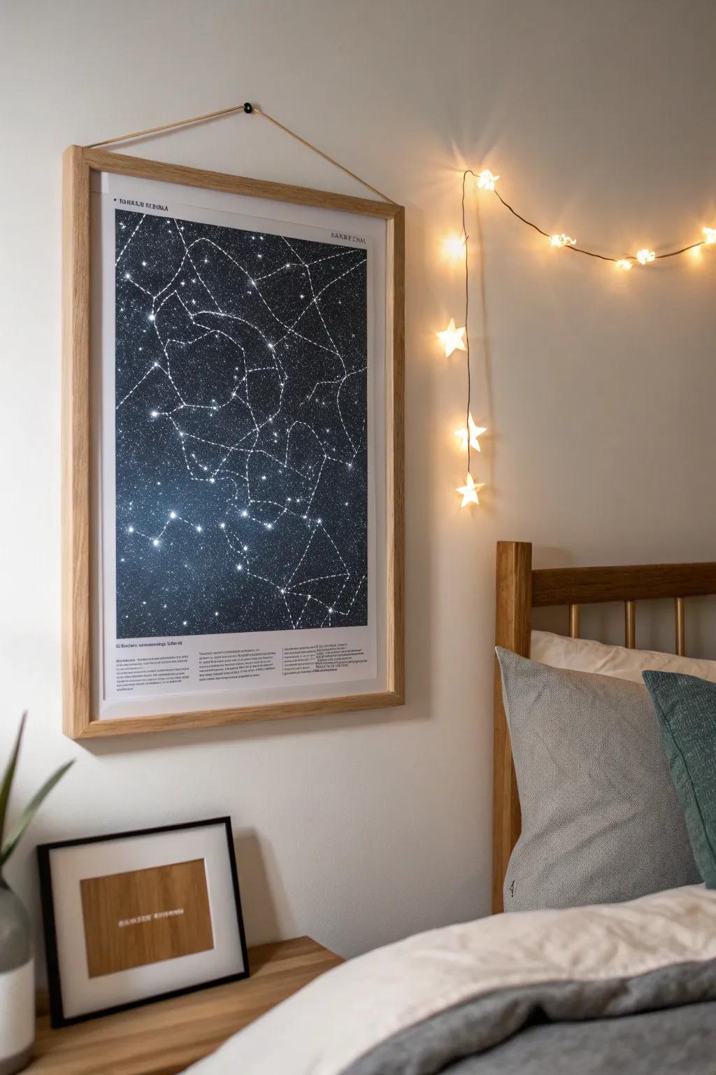Star chart prints offer a celestial glimpse into meaningful nights.