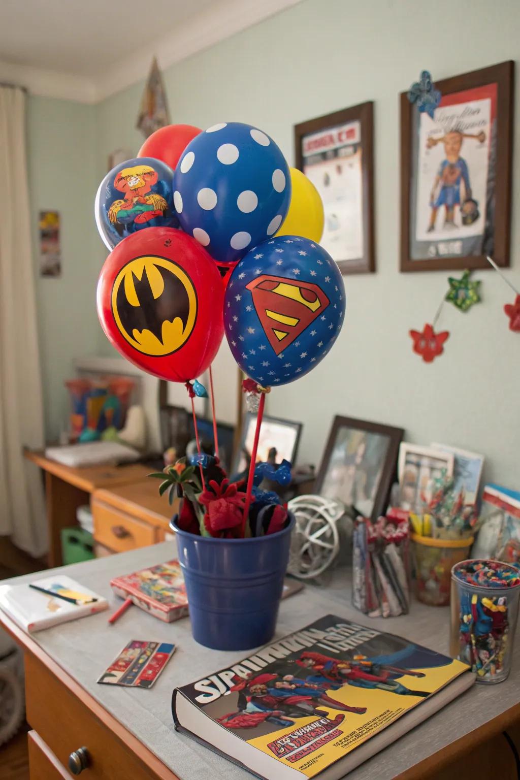 Superhero fanatic presentation, a heroic present for comic enthusiasts.