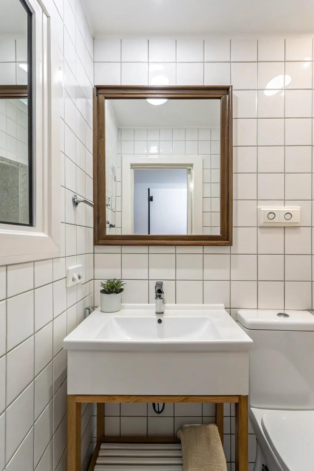 Minimalist reflections complement neat and refined spaces.