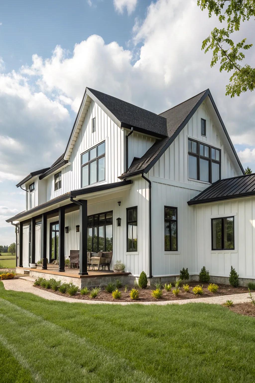 Dynamic design: Trim colors that bring out the home's architectural beauty.