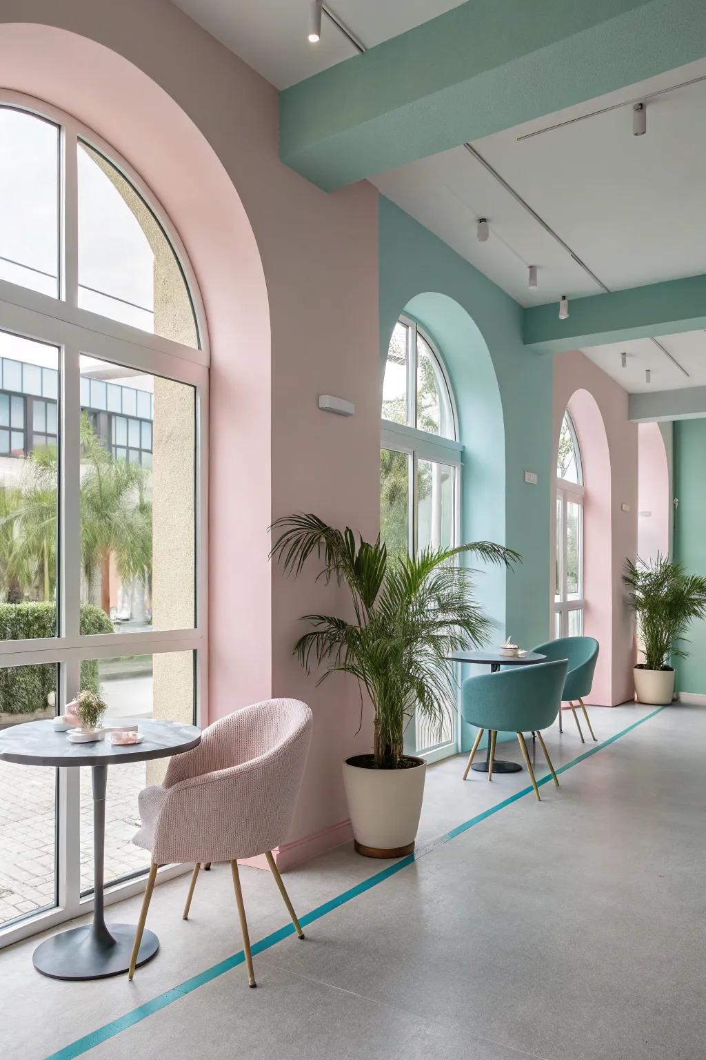 A modern interior showcasing light tones for a soft effect.