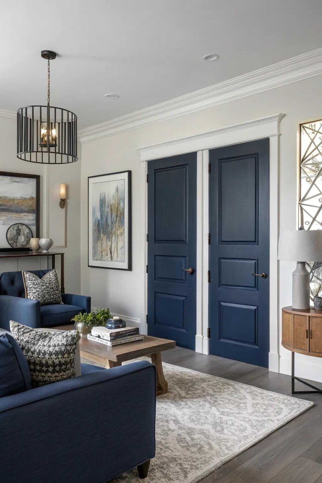 Dark doors offer a subtle yet stylish impact.