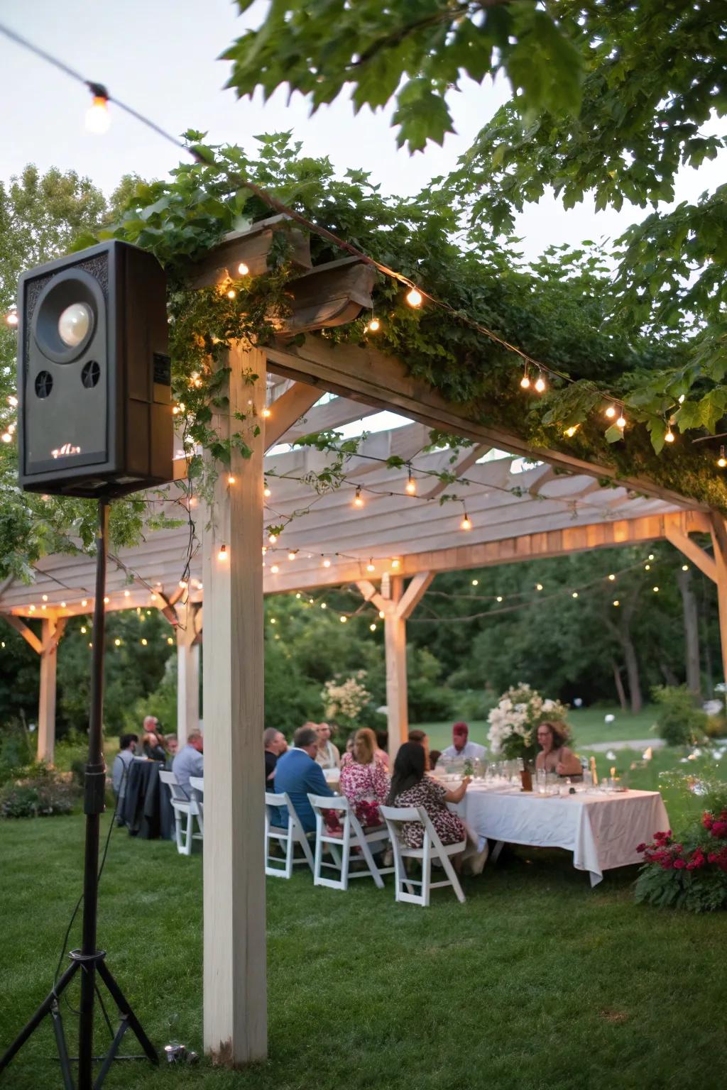 A built-in sound system turns your arbor into an entertainment hub.