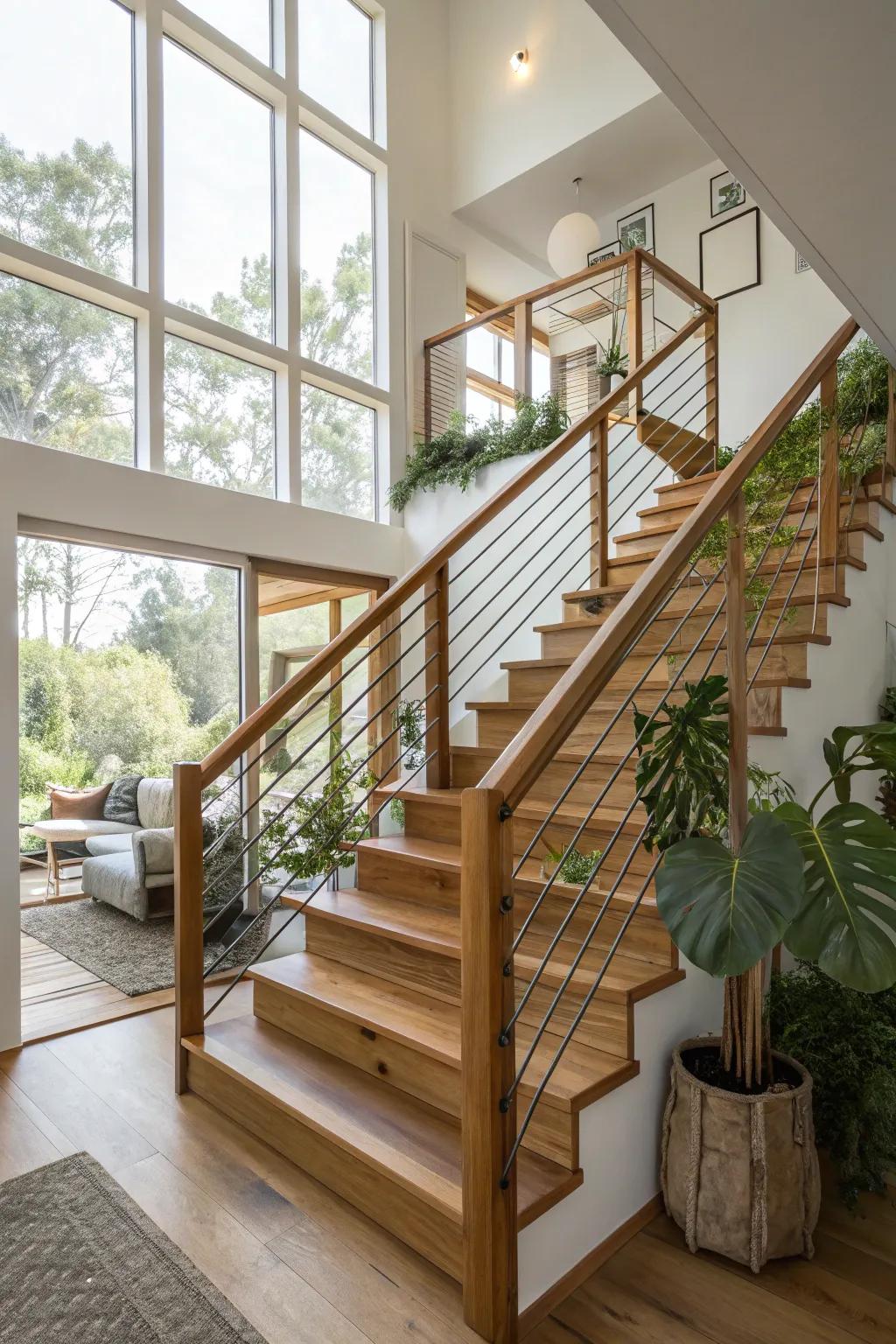 Eco-friendly railings for a stylish sustainable home.