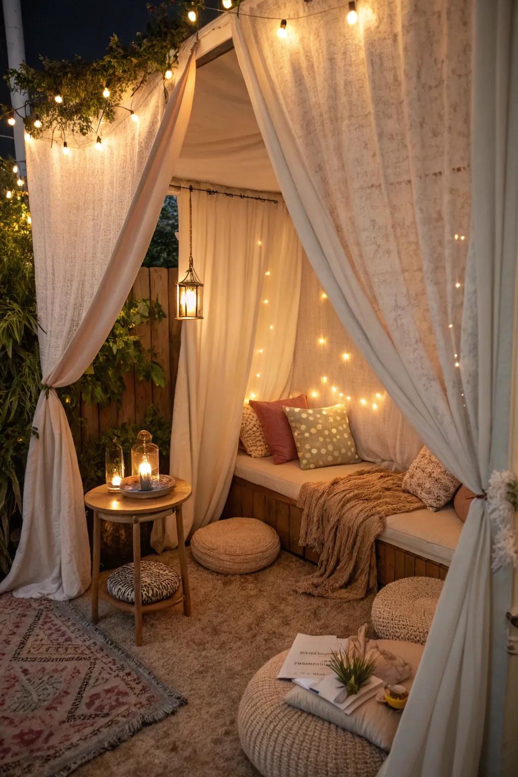 A hidden nook providing a private retreat for moments of solitude.