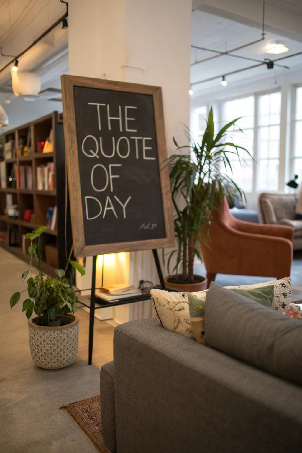 Start the day positively with a quotable moment.