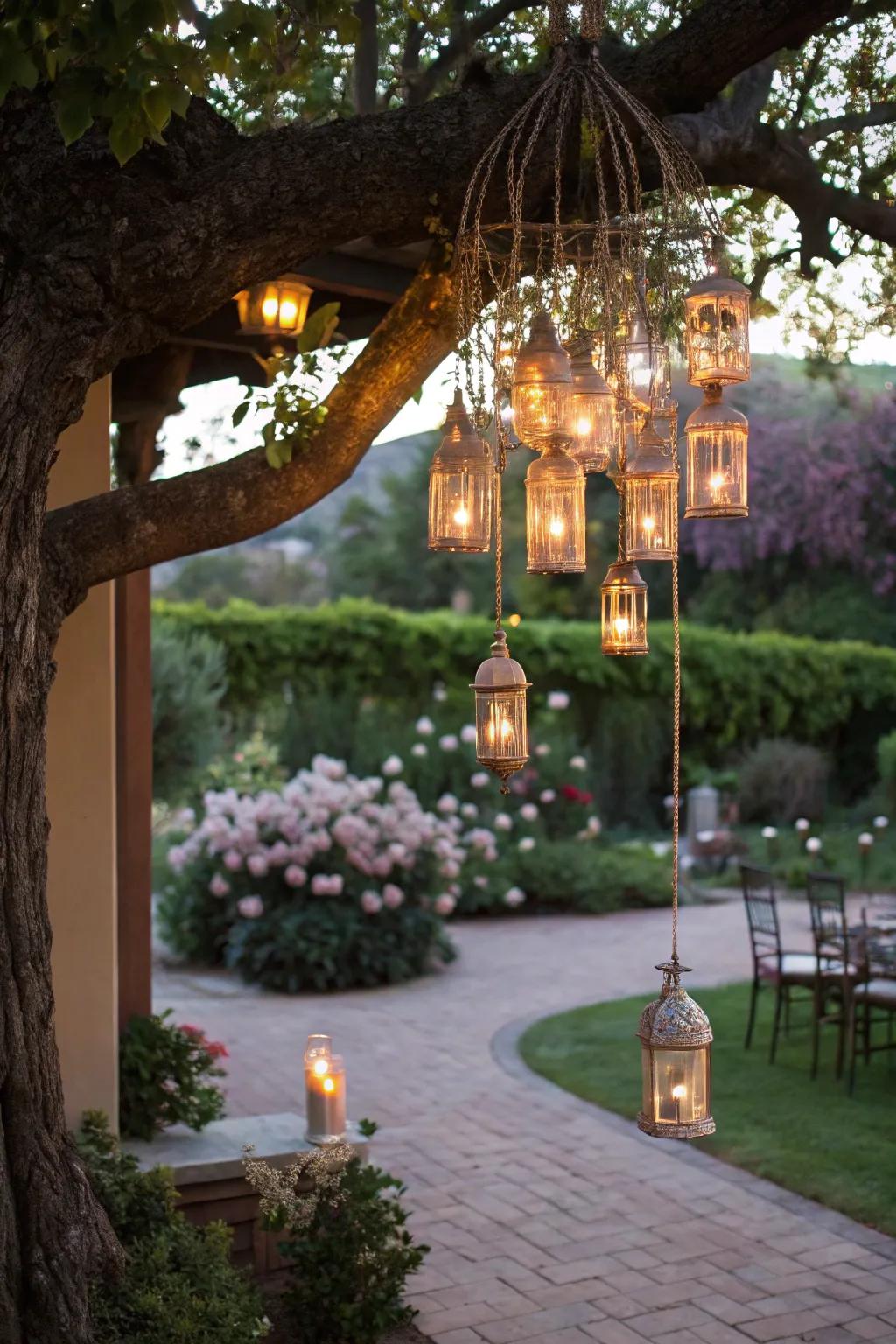 Step into a fairy tale with a torch chandelier.