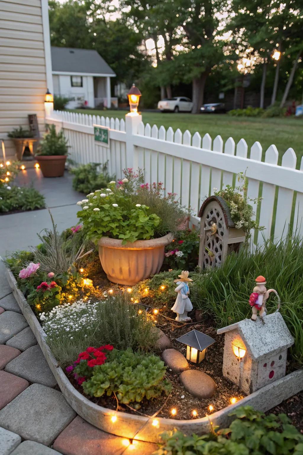 A fairy garden adds a touch of magic and creativity to your patio space.