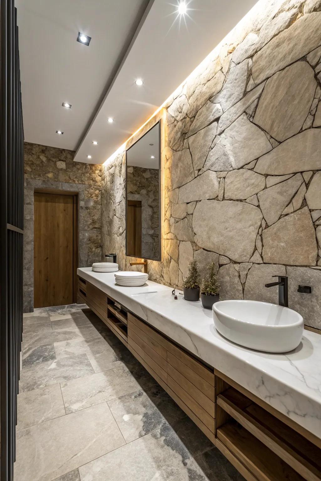 Contrasting textures infuse sophistication and visual intrigue.