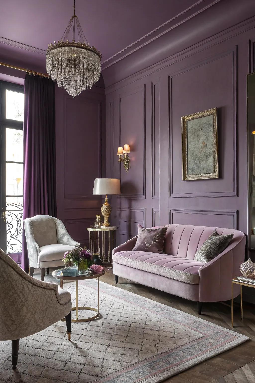 Mauve purples append opulence and sophistication.