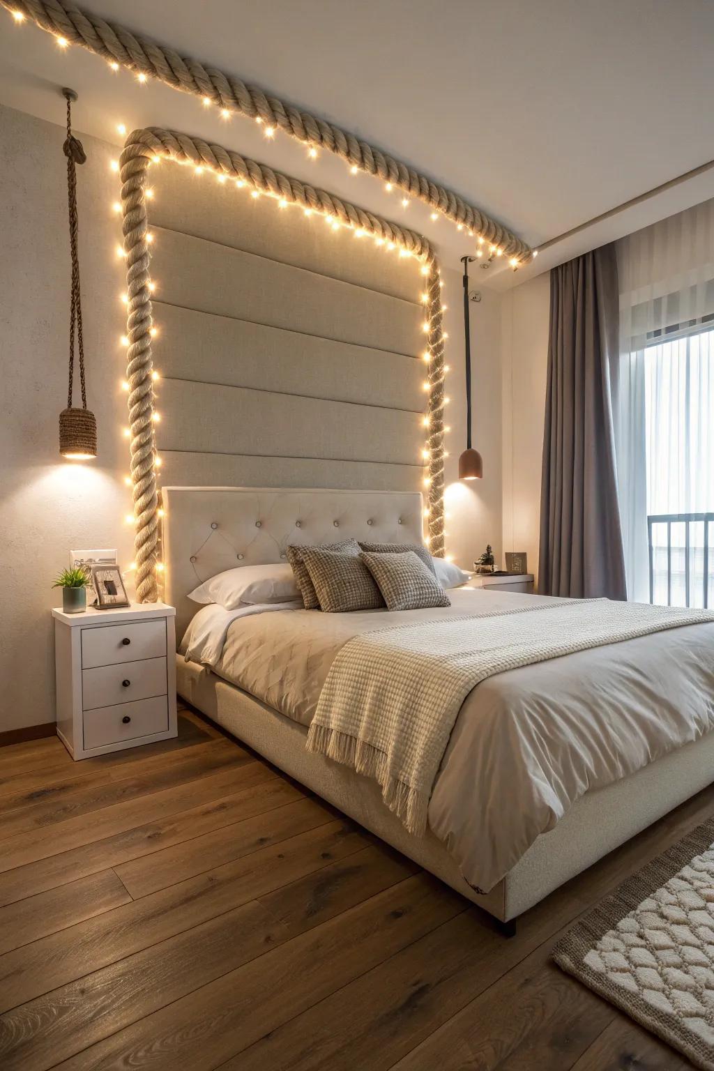 Upgrade your bedroom with a chic optical-lit headboard.