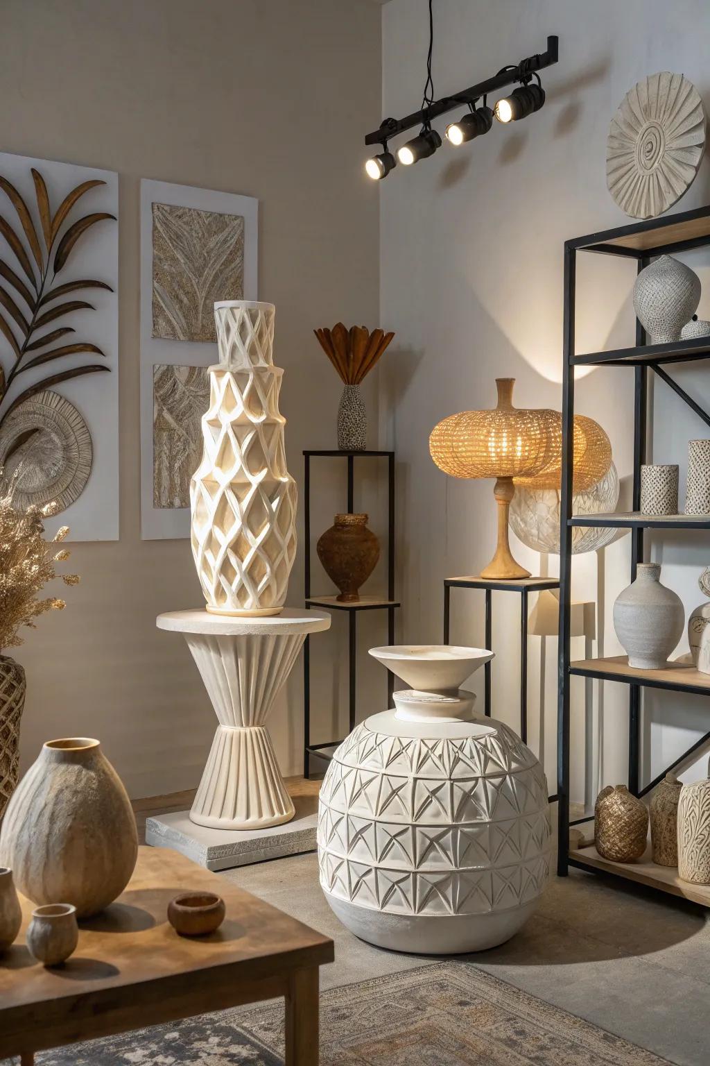 Shaped decor adds an artistic flair to any space.