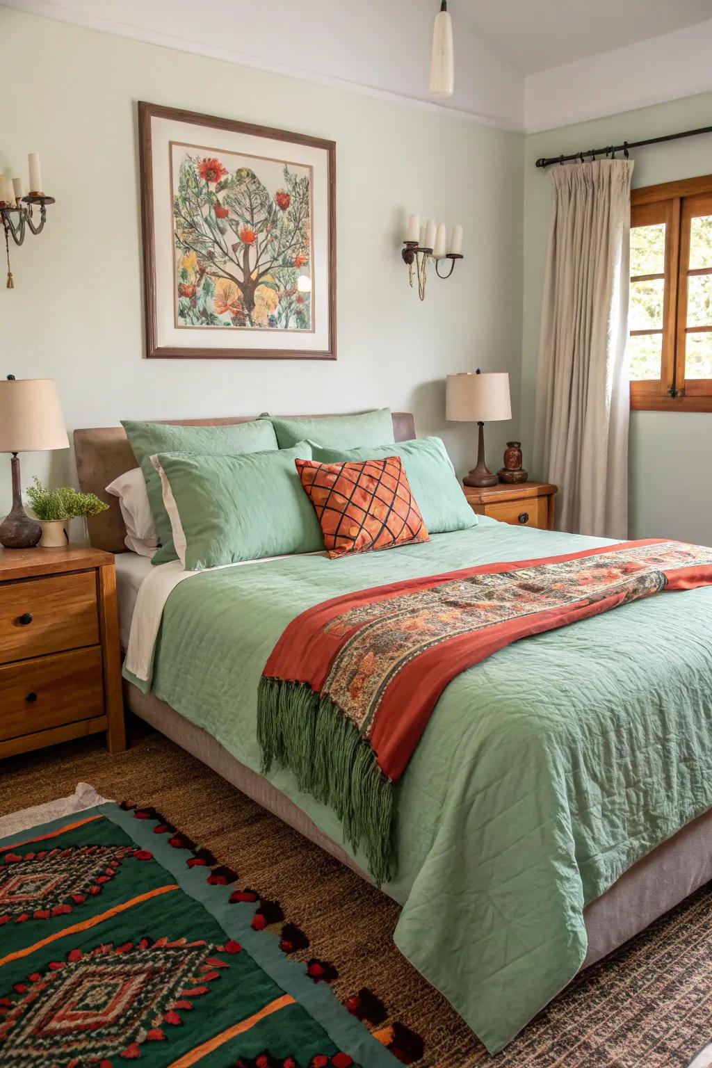 Bold pops of color will energize your decor.