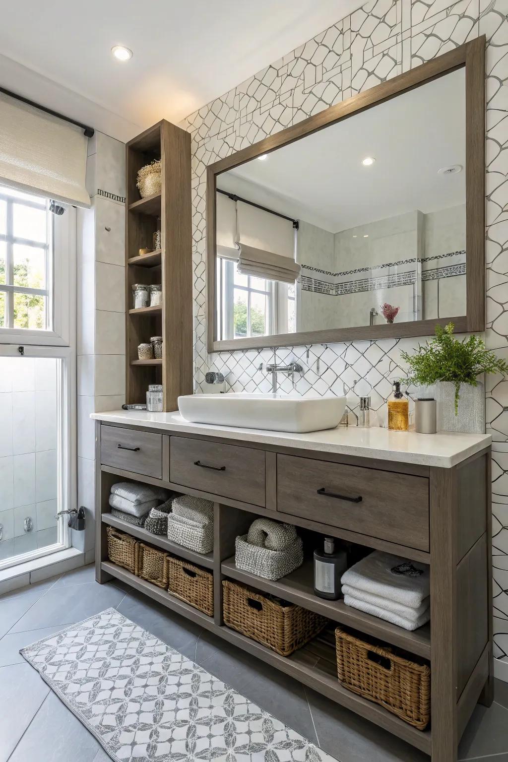 Multi-use furnishings providing organization and design.
