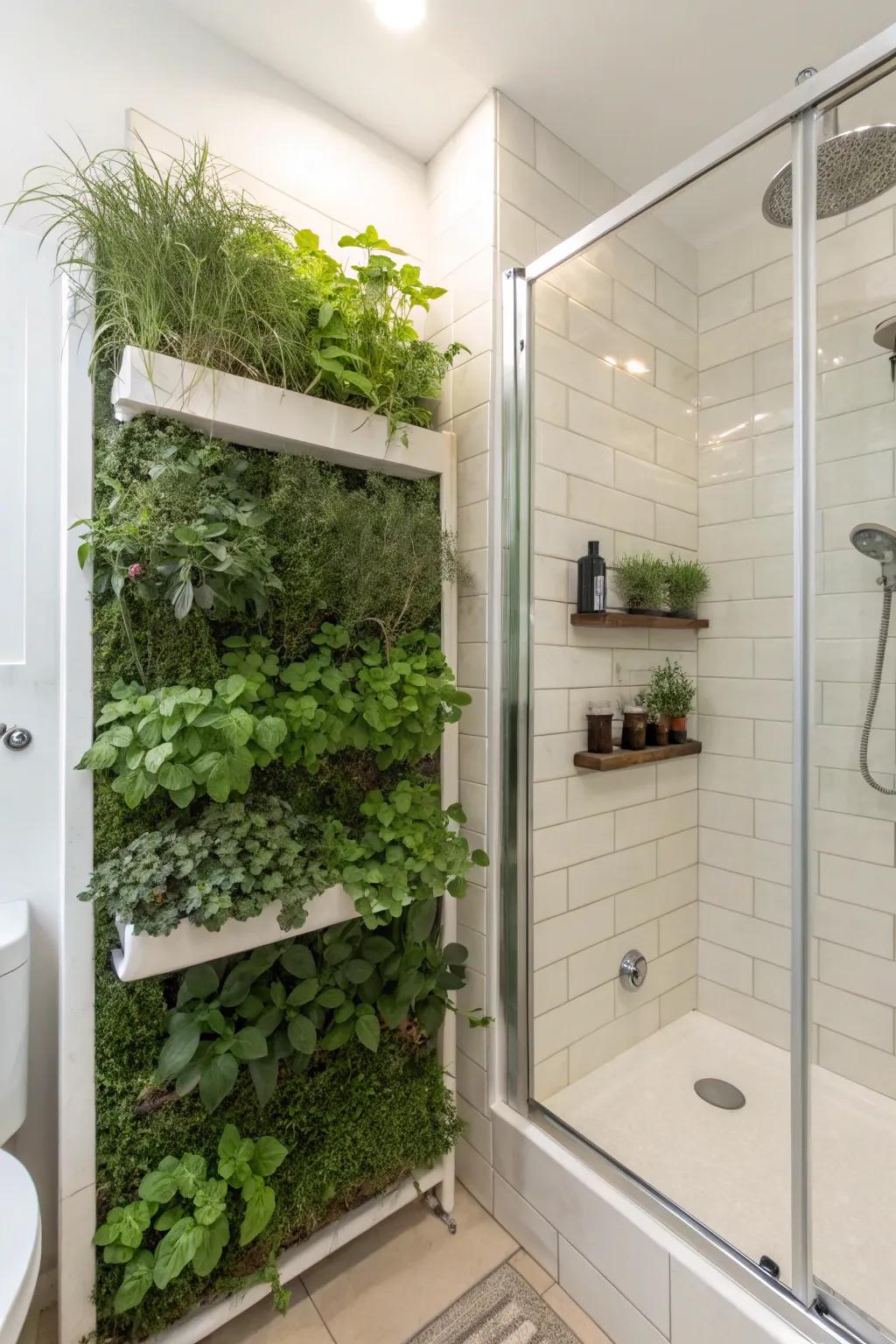An upright culinary herb sanctuary serves dual roles as ornamentation and a fresh resource.