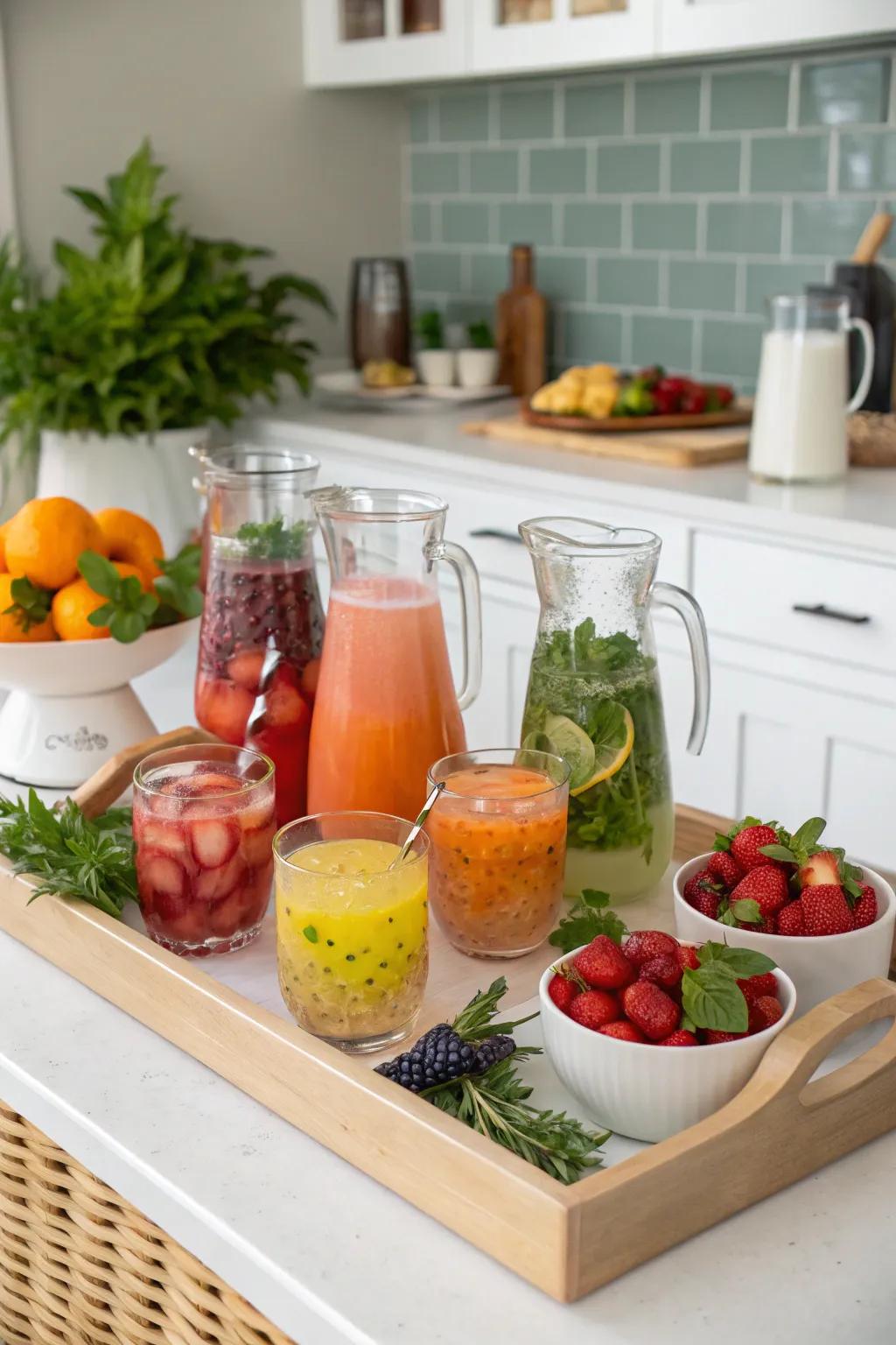 Mix up some fun using a do-it-yourself flavored drink station.