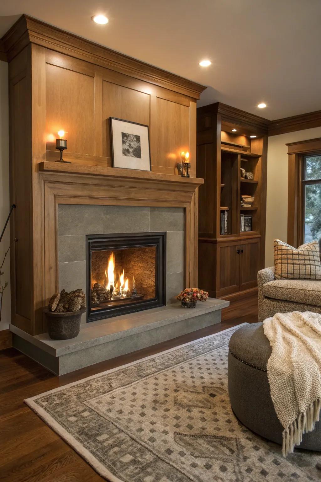 A floating hearth offers a smooth visual, adding utility and design to your fireplace area.