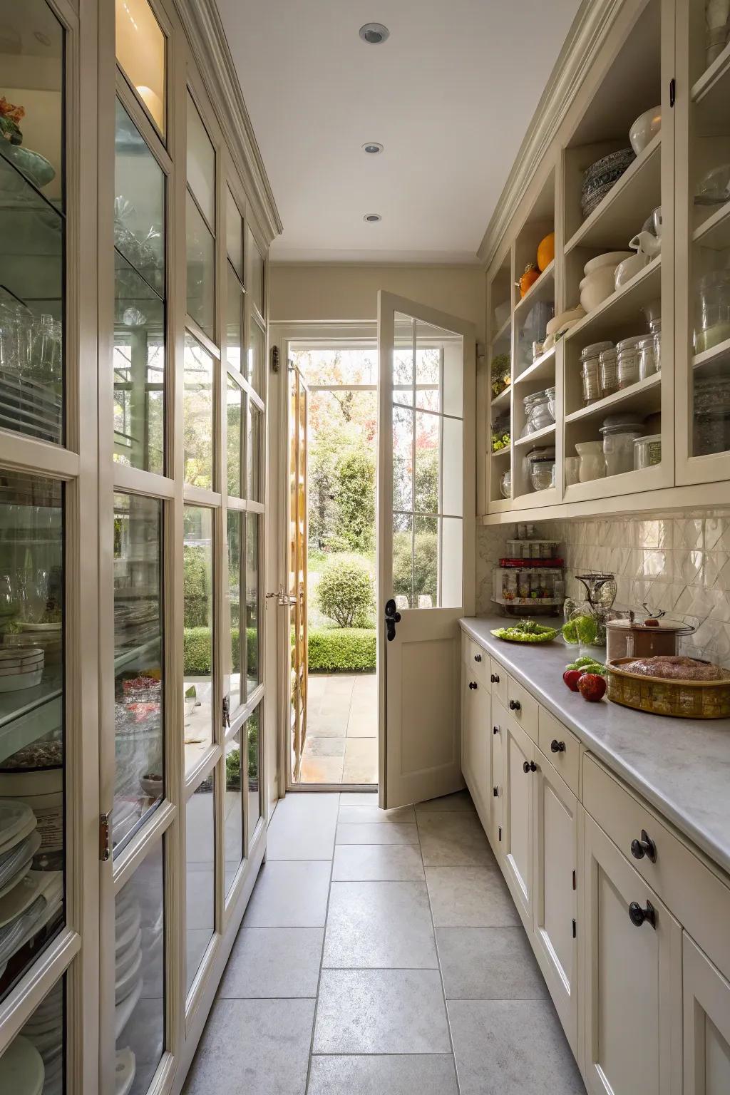 See-through elements preserve a sense of openness and connection within the cooking area.