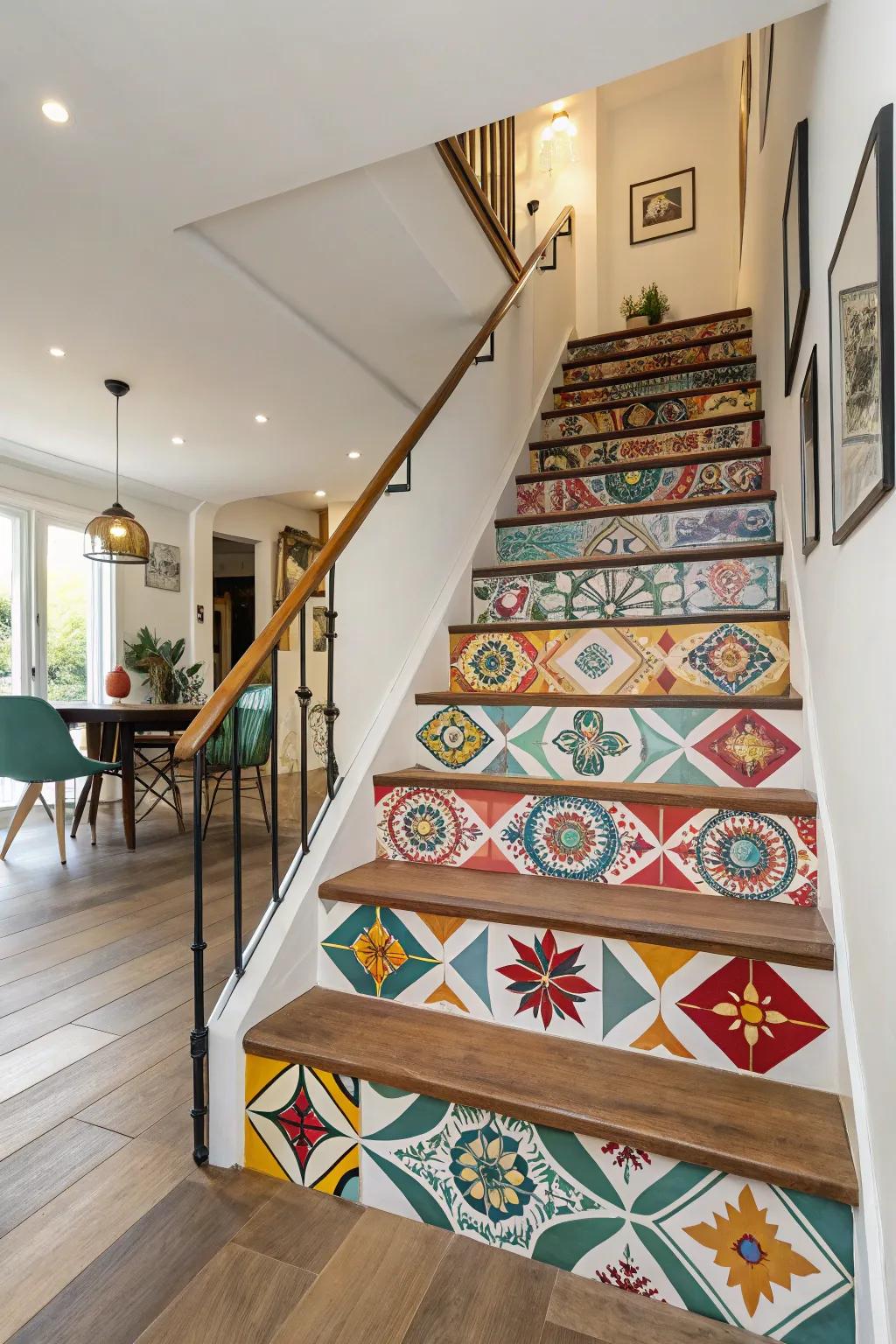 Geometric designs infuse a daring and artistic flair.