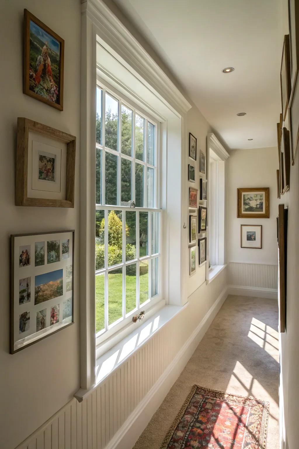 Classic white trim offers a timeless and versatile backdrop.