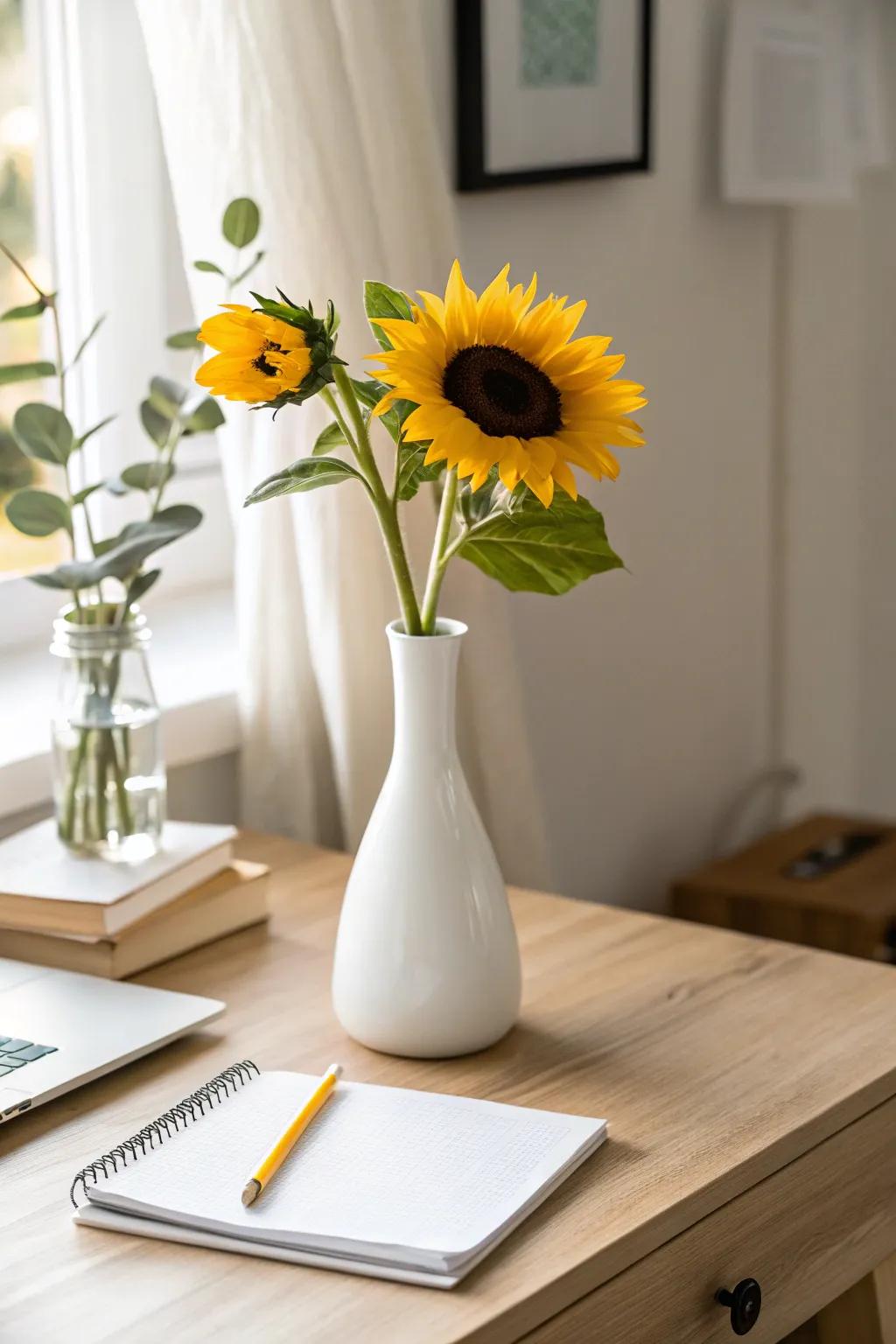 Embrace simplicity through a minimalistic sunflower configuration.