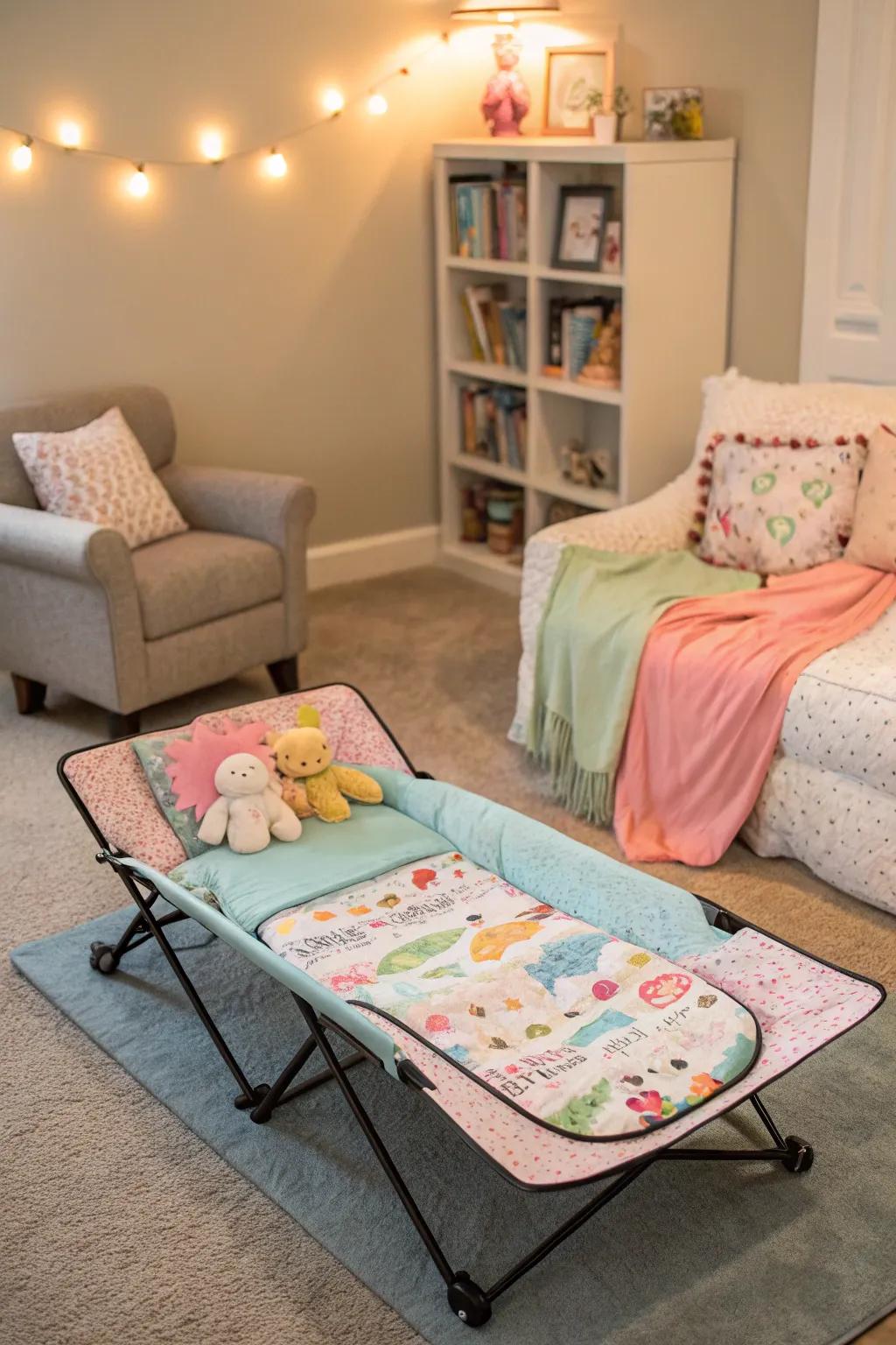 Foldable travel beds for little adventurers.