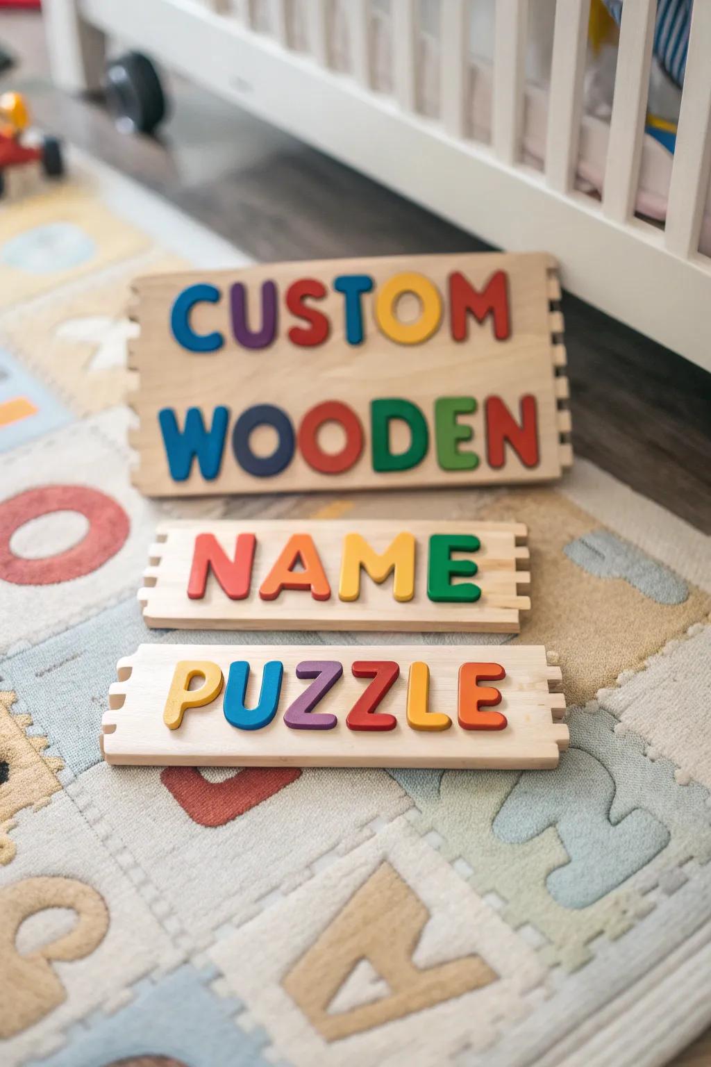 Personalizing playtime with a unique tag jigsaw.