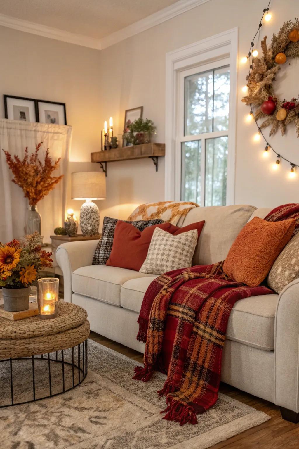 Seasonal decor keeping the living space fresh.