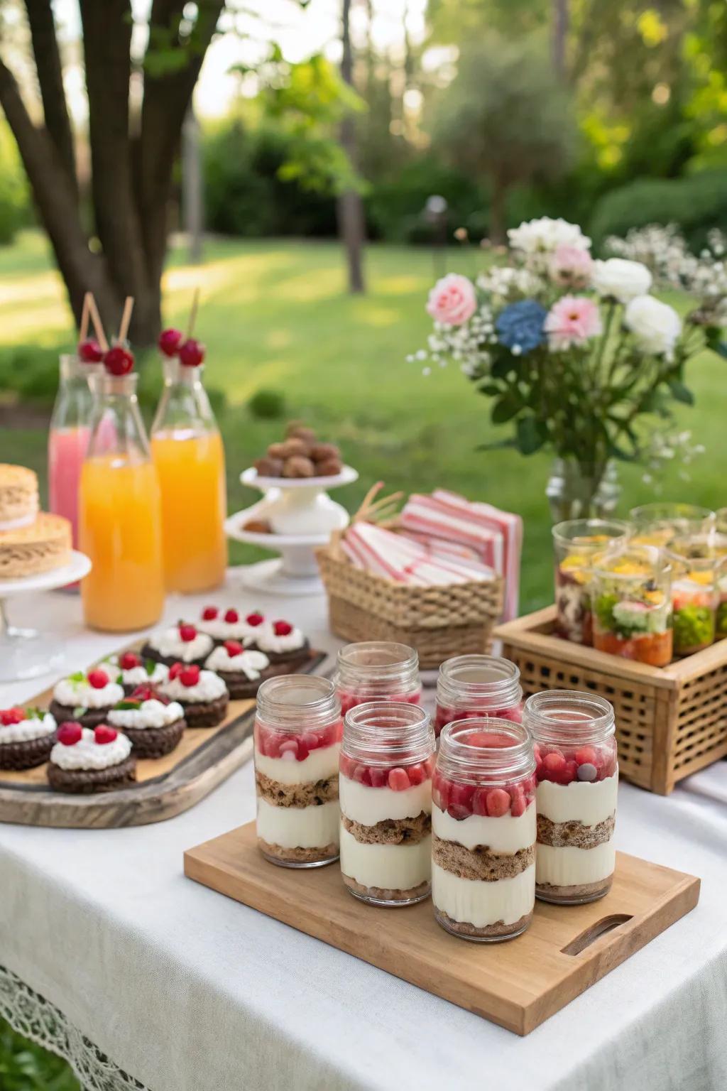 Mason jar delights with layered treats.