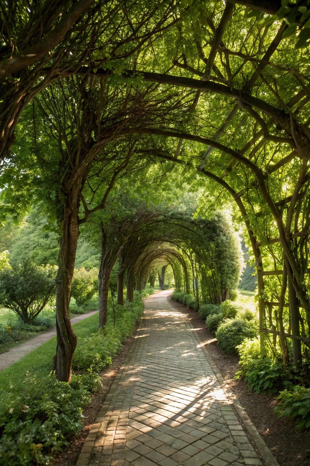 Craft a magical touch using natural tree arches.