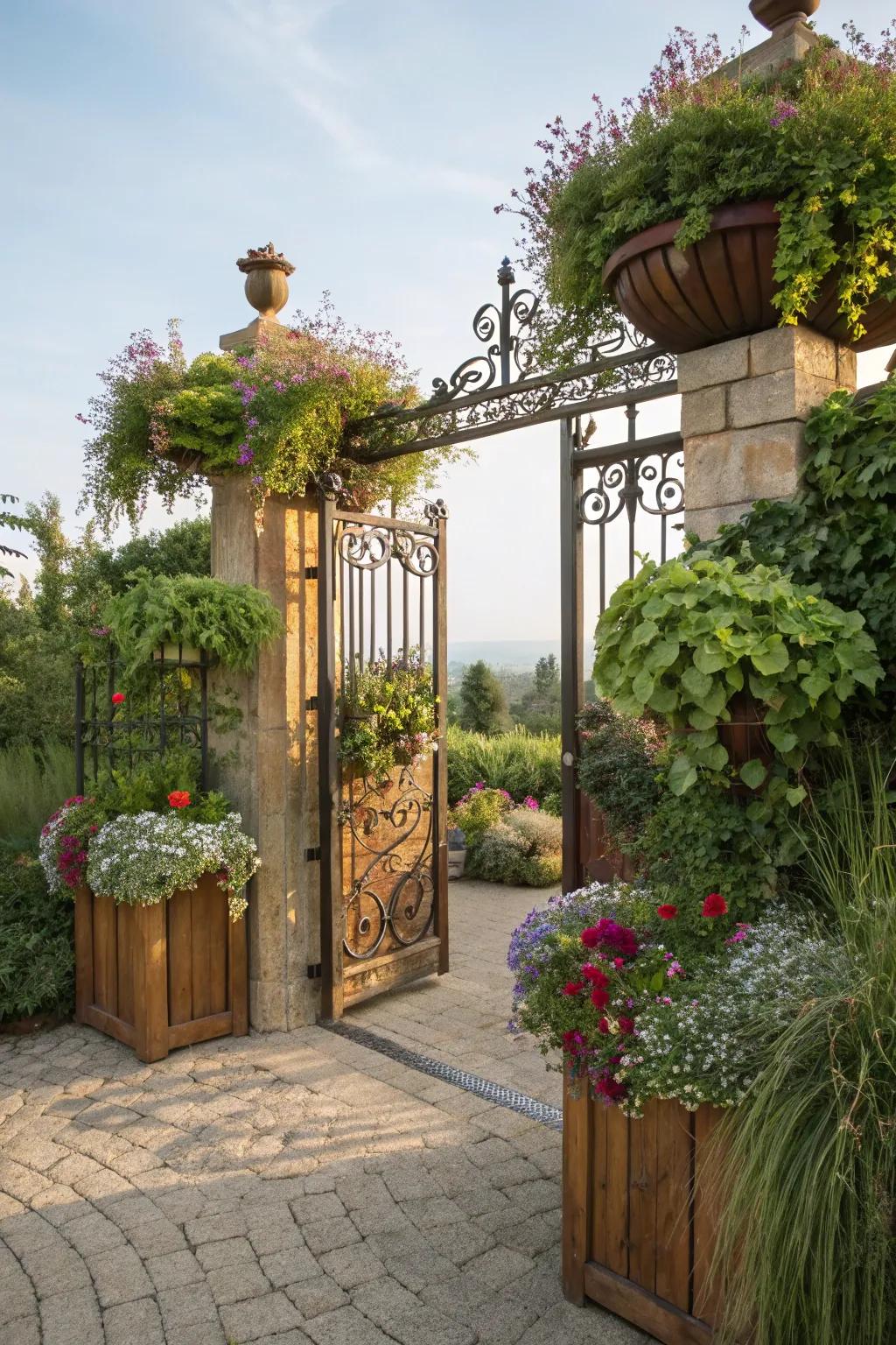 A upright flora gate that injects foliage and function.