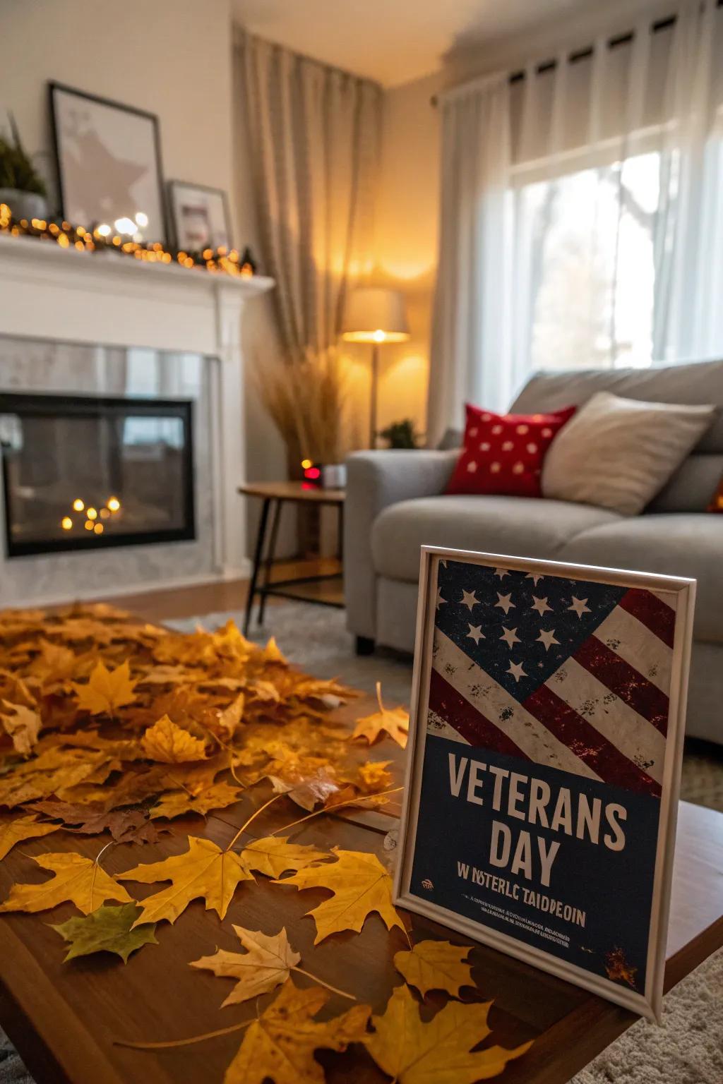 Seasonal coziness blended with patriotic heart.