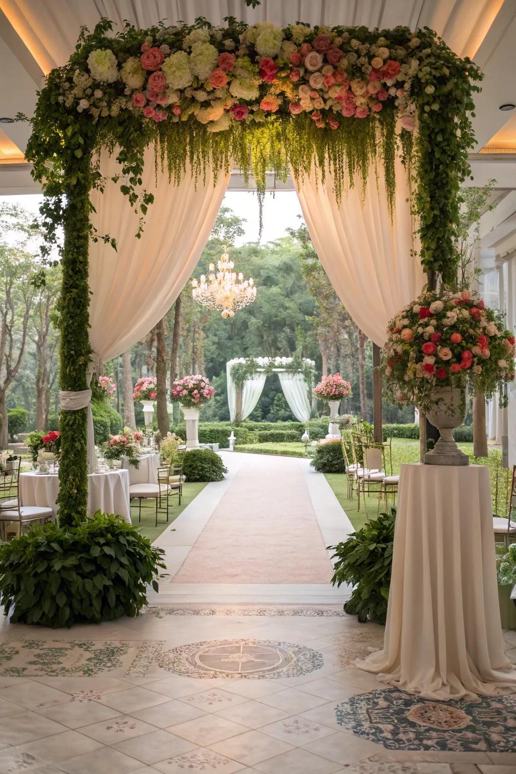 Botanical celebration themes fashion a refreshing and natural sentiment.