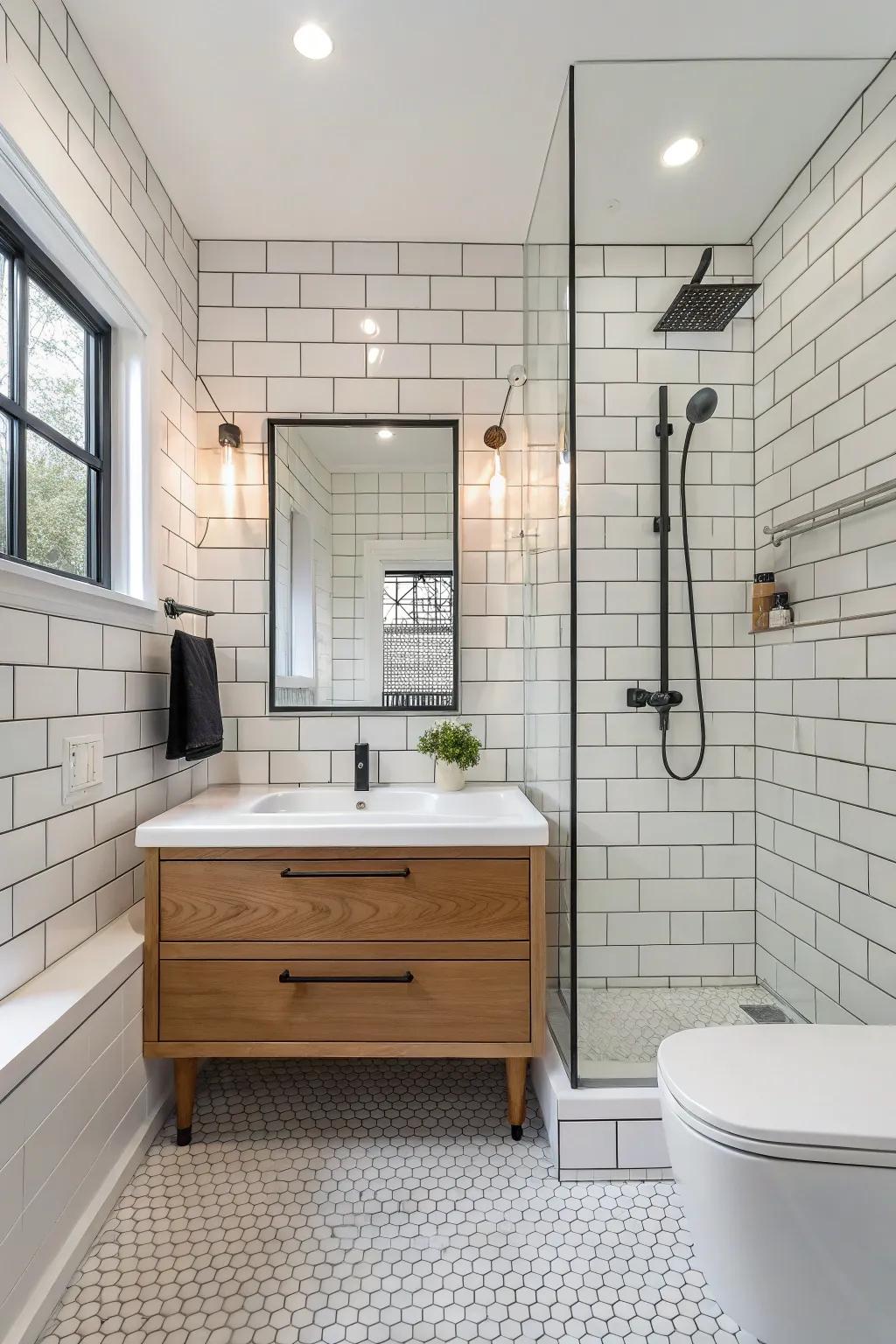 A bold accent wall serves as a stunning focal point.