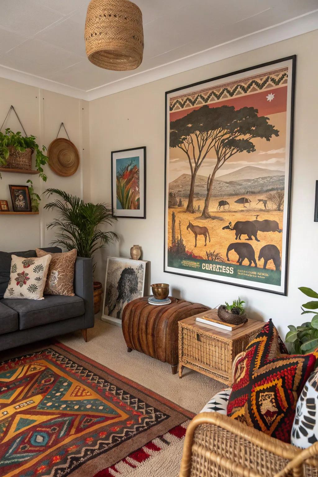 Rich ethnic wildlife art for a unique touch.